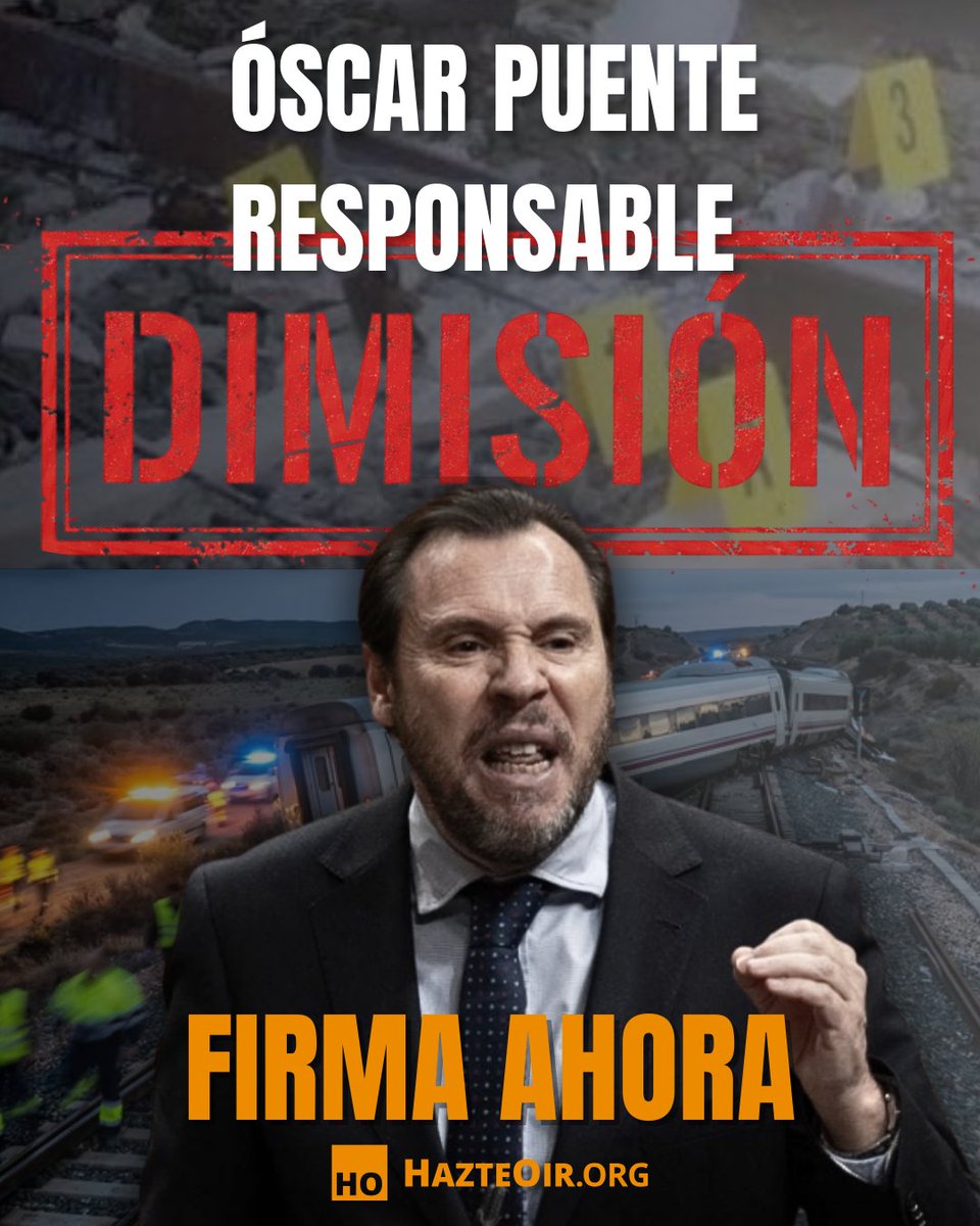🚨 ÓSCAR PUENTE RESPONSABLE

¡Gobierno criminal! ¡DIMISIÓN YA!

Únete a los más de 17.000 españoles que en unas pocas horas ya han firmado esta campaña de presión para exigir su dimisión por el accidente de Adamuz.

FIRMA AHORA y PÁSALO 📱

✍️ Firma aquí:
cgo.ac/sc5NXOm8