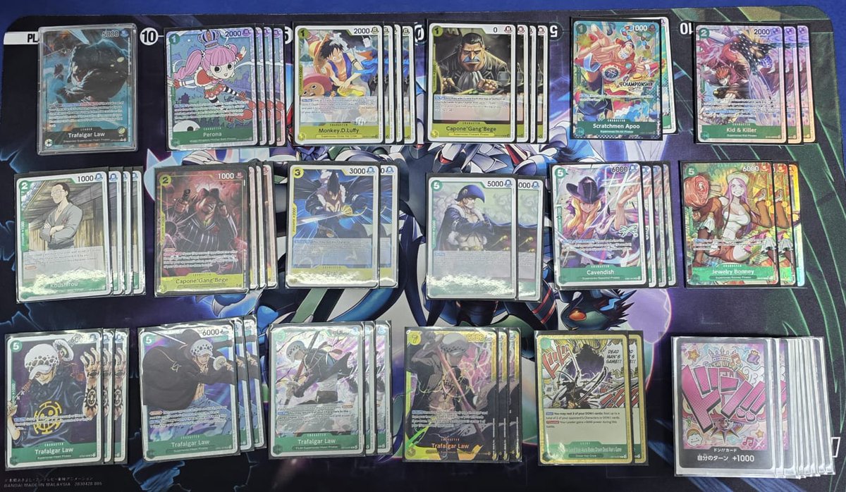 OPTCGArgentina's tweet photo. Deck: Law GY
Author: Checolis
Date: 17/01/2026
Location: Buenos Aires, Argentina
Format: OP-14.EB04
Tournament: ShopEvent
Players: 64
Host: Dimagames

Matchups Information:
✅Kaido P 1st  🎲
✅Roger 1st 🎲
✅Imu 2nd 🎲
✅Doflamingo P 1st
✅Imu 2nd 🎲
✅Imu 2nd 🎲 https://t.co/c00fWlSsRt