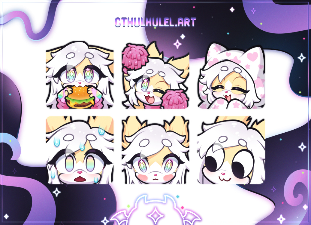 ˚₊✦ emotes for my sweet <a href="/chiptunekitsune/">Chiptune Kitsune ✨🦊 Vtuber</a> ✨🦊
please let me draw more sonic OCs for emotes aaaa!!!