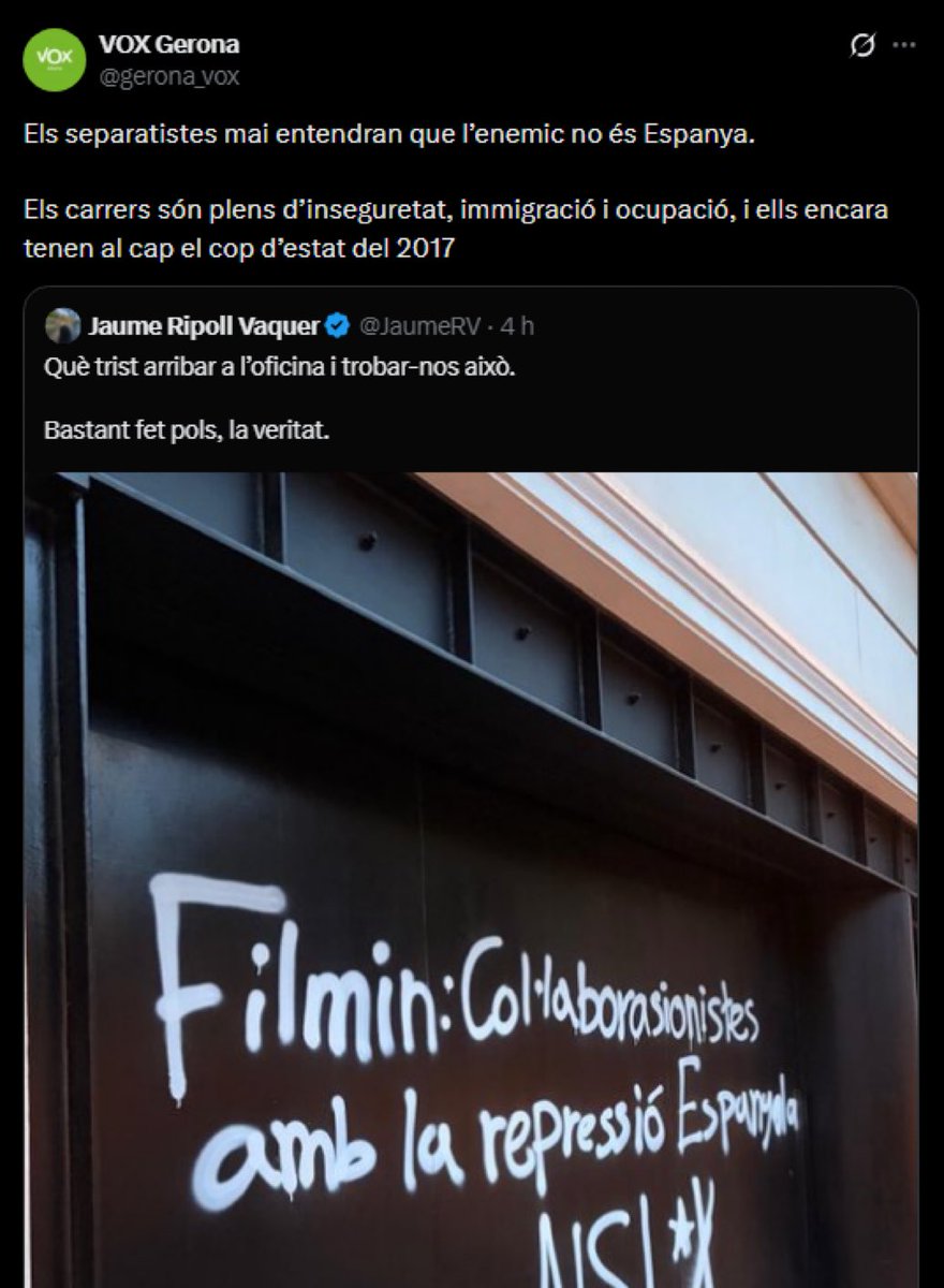 Que et doni suport "Vox Gerona", és la derrota de Filmin. LOL.