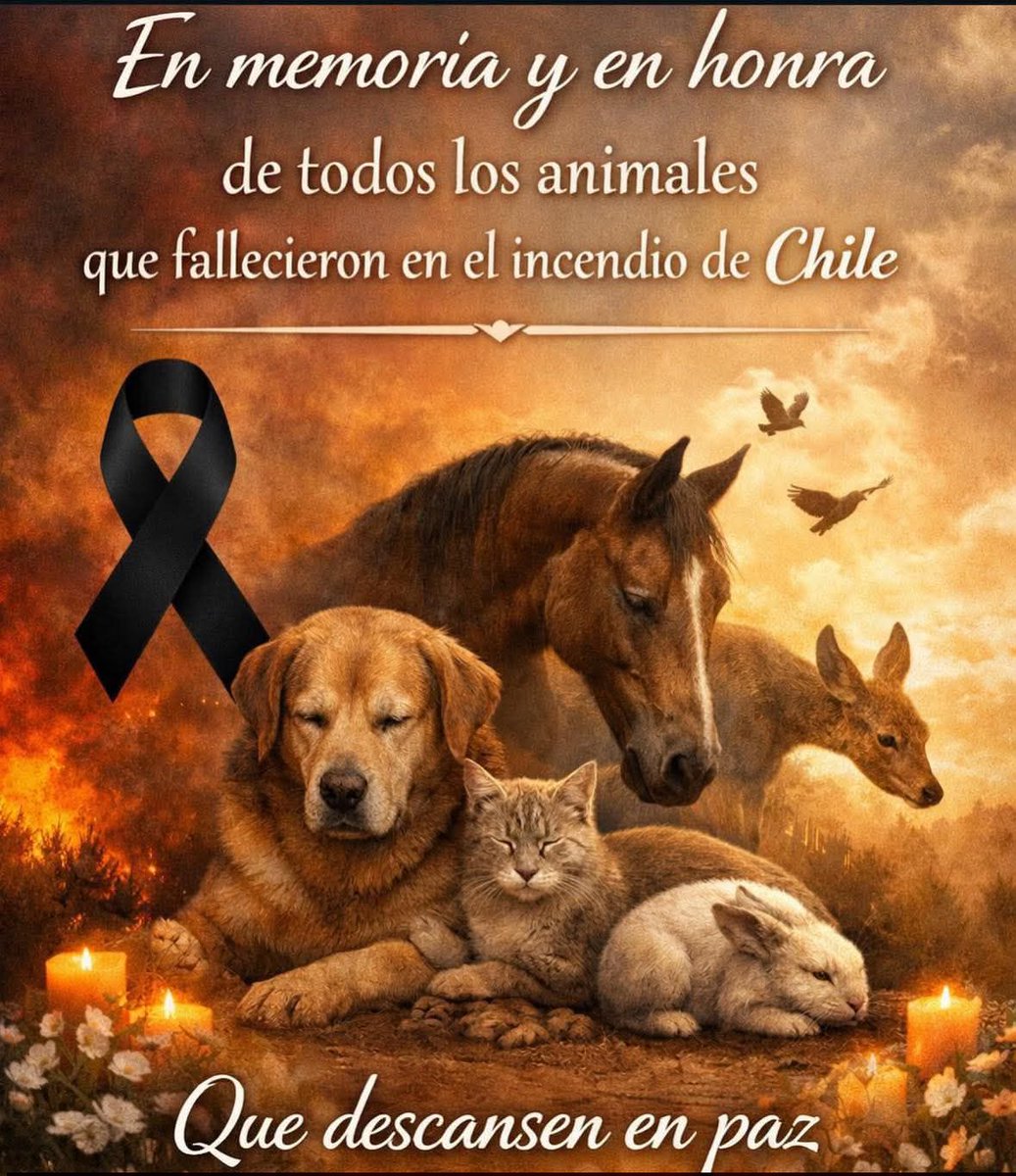 In memory and honor of all the animals that passed away in the Chilean fires. May they rest in peace... 🙏
#Chile