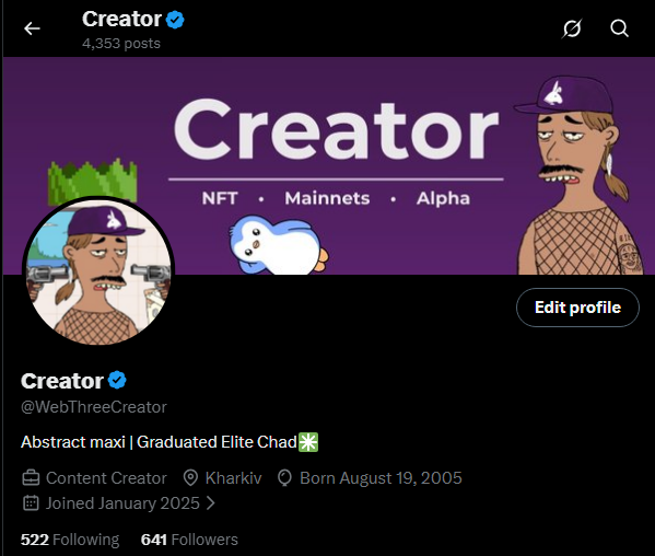 WebThreeCreator's tweet image. MY NEWS ON @AbstractChain

1. NFT Collection from @bunya_eth has risen in price by 40%! The floor price is now 0.0251 ETH

2. I got 3k XP, but a beautiful XP card in the style of @WEB3Playboys 

3. My profile is in chaos because I am creating a new banner and constantly testing…