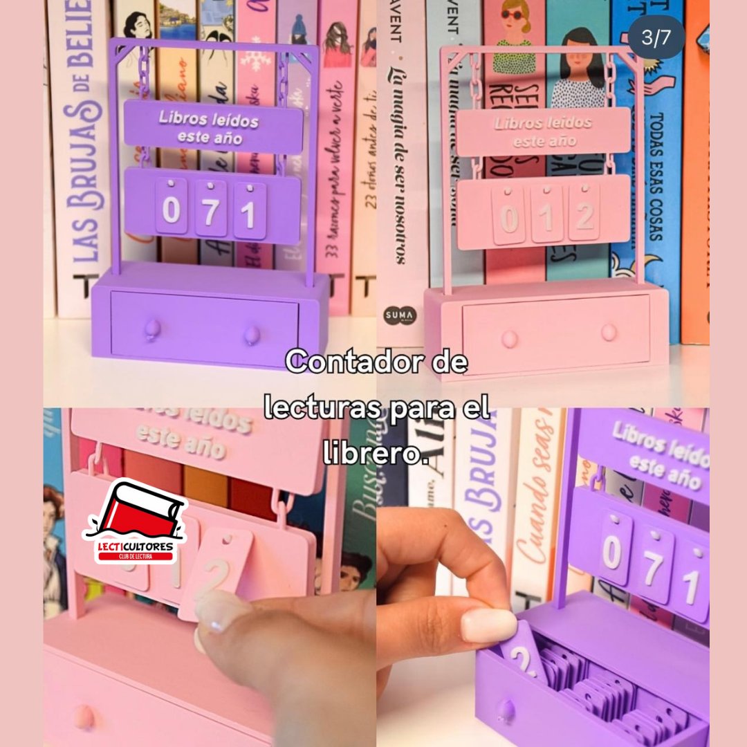 Contador de lecturas para librero.