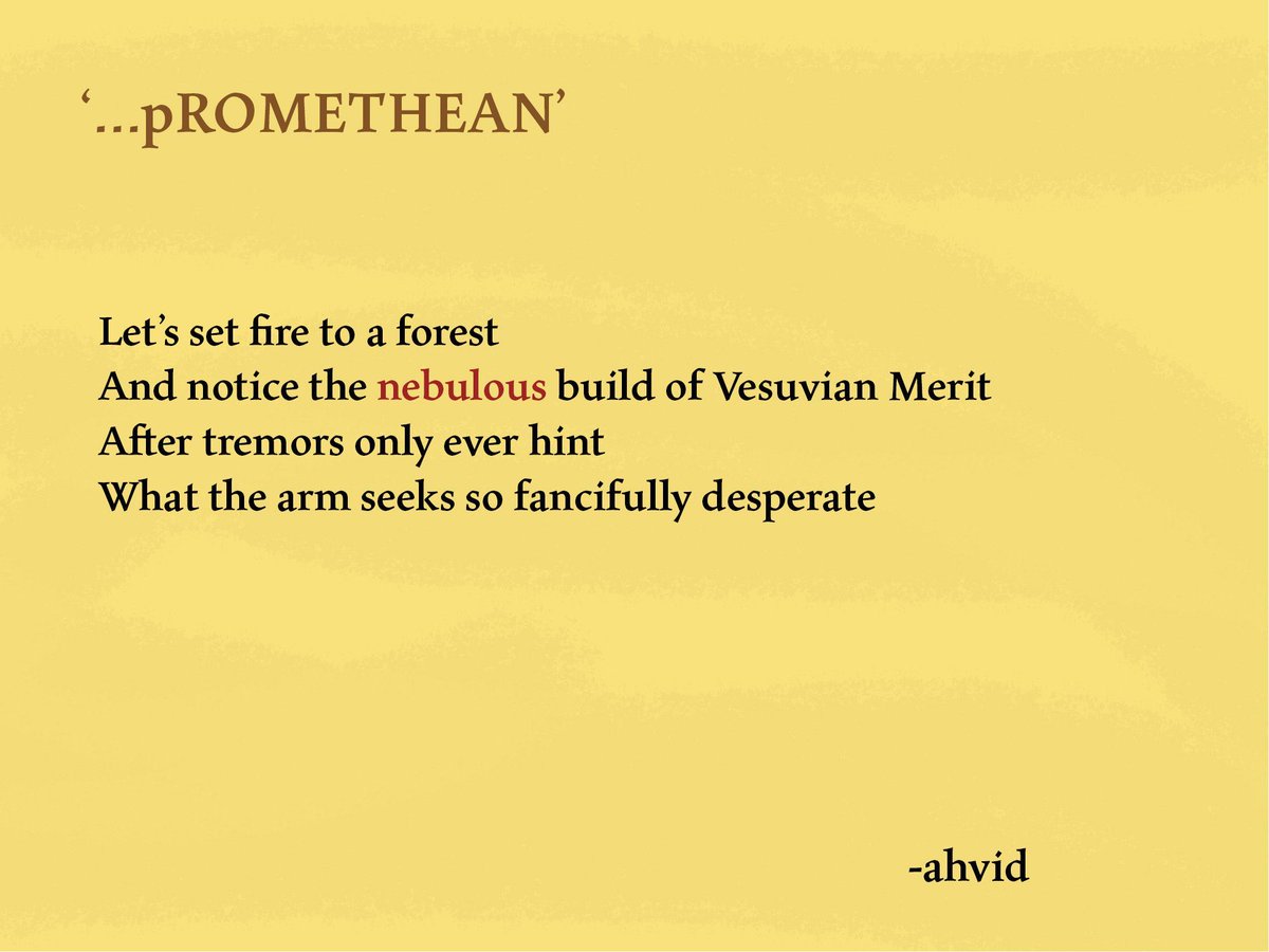 KalmatoExp's tweet photo. Vocabulary January With Poetry Day 20!

I was thinking more cloud - space when considering this word. Nimbus is a cloud in DBZ, for those who know...

This poem, another one reflective of human vice.

Concise and to the point. 

#poem #poemoftheday #poet #blackart #blackpoet https://t.co/8bq1HWARpZ