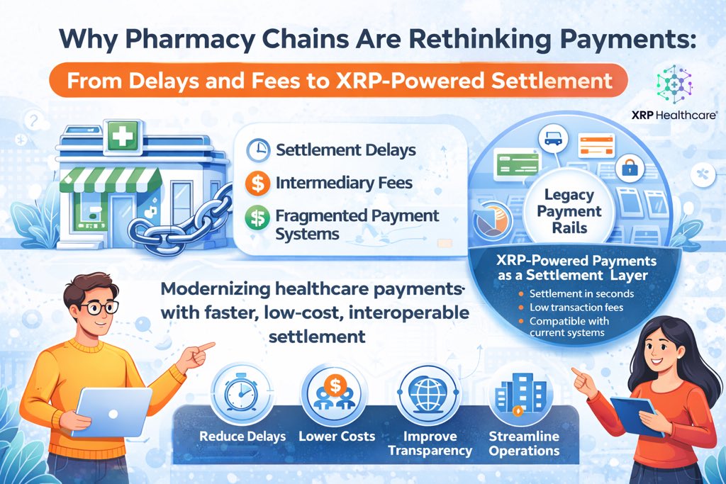 XRPHealthcare's tweet image. Healthcare is scaling globally — payments need to keep up.

For pharmacy chains, efficiency, transparency, and speed aren’t optional. They’re infrastructure requirements 🌍

Here’s how XRP Healthcare is approaching pharmacy chain payments:
xrphtoken.com/blog/pharmacy-…

#XRPH #XRP…
