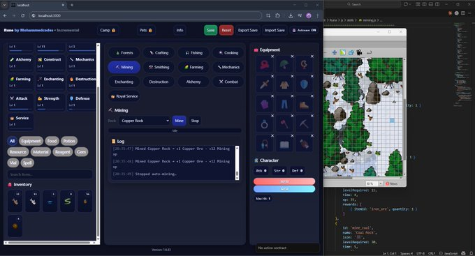 icodething's tweet photo. vibe coding an AI version of Runescape live on twitch!

come tune in I'll be live for hours (if my claude lasts)

https://t.co/zOwYV7L7Dg https://t.co/w12B9D4f5K