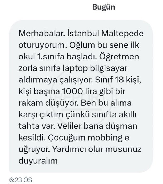 haberiamedya's tweet photo. Öğretmenler, velilerden leptop parası istemeye başladı. https://t.co/0ze4Y83MoJ
