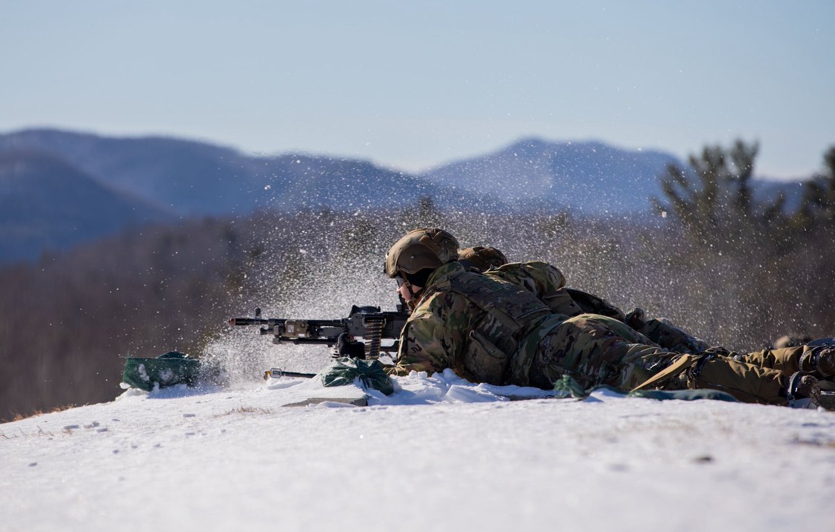 MIArmyGuard's tweet image. Weather Channel said today’s forecast was 7.62 degress🥶

It’s a snow day for everyone else ❄️, just another training day for the Michigan Army National Guard. 

#joinourteam #goguard #michigan