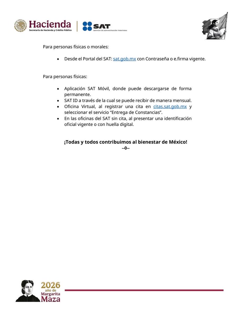 SATMX's tweet image. #ComunicadoSAT

El SAT recuerda a las y los contribuyentes que la Constancia de Situación Fiscal (CSF) no es un requisito obligatorio para emitir facturas electrónicas (CFDI).

De igual forma, los empleadores no deben solicitar la CSF a las personas trabajadoras para el timbrado…