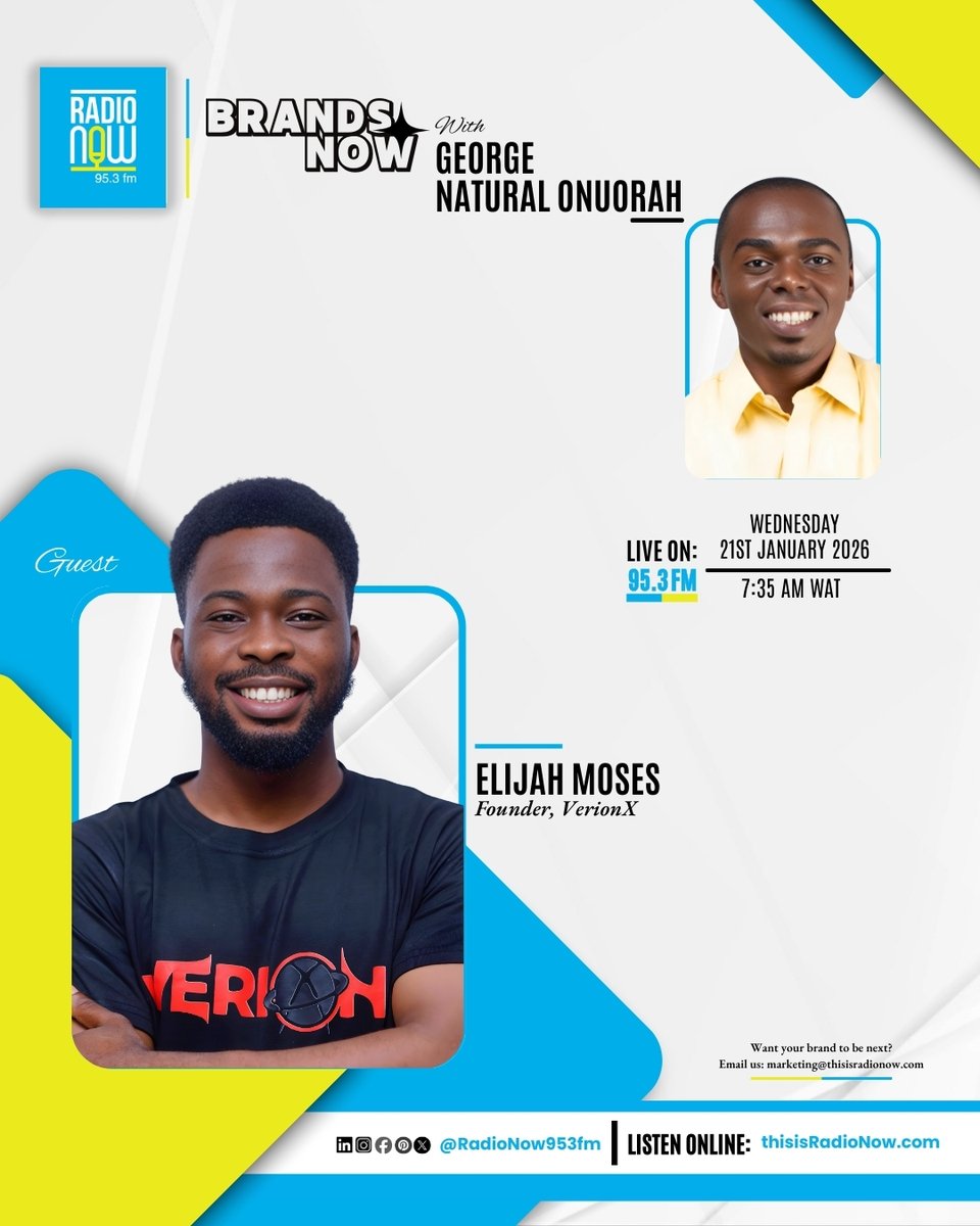 This Wednesday on Brands Now with George Natural Onuorah.

VerionX is an African EdTech startup driving youth empowerment through gamified learning and career development pathways. Tune in for more insights.

Want your brand featured?
📩 marketing@thisisradionow.com