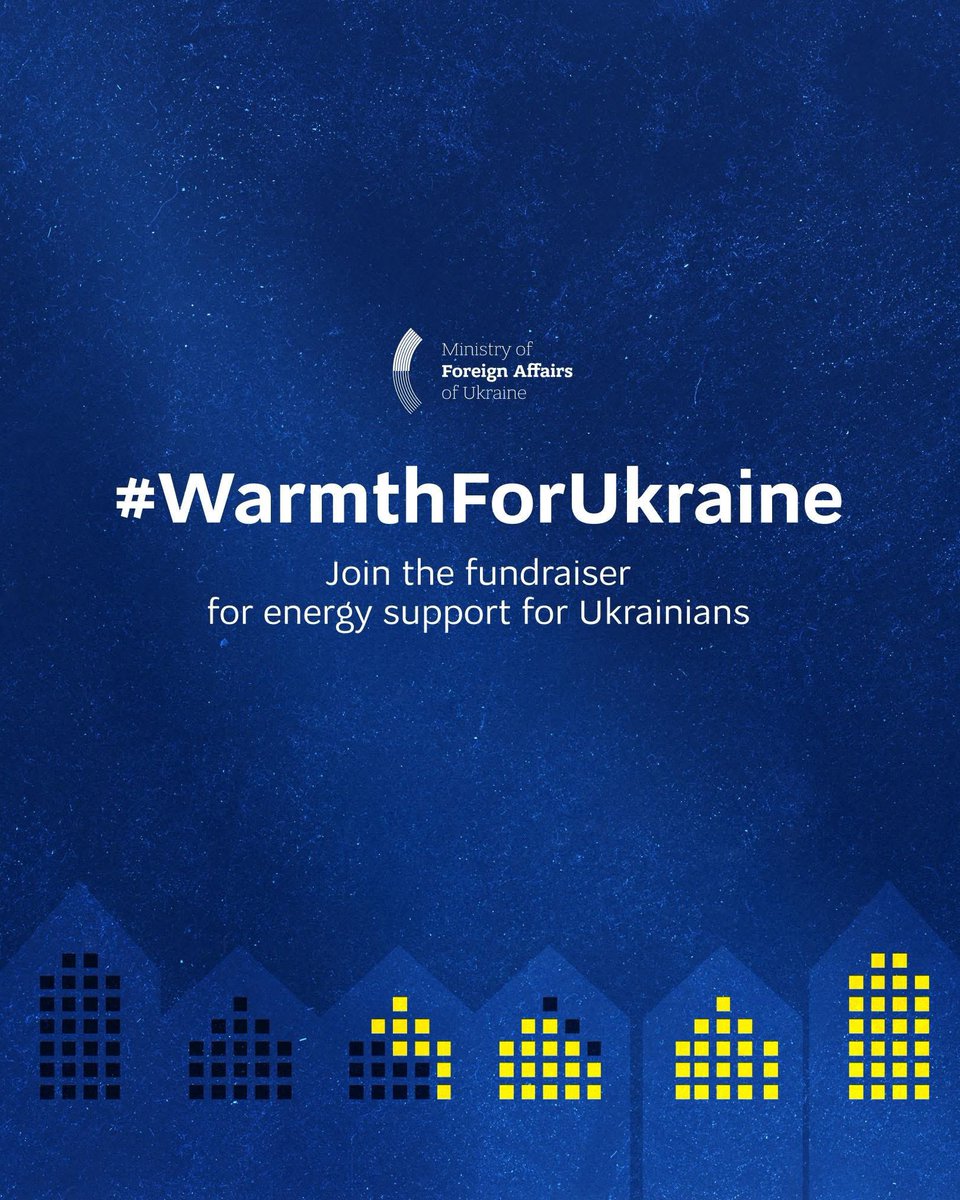 In these dark days, millions of Ukrainians are surviving without heat, light, or water during brutal 20°C frosts because of Russia’s daily air attacks.

Help is needed now. 

Please, donate via United24: u24.gov.ua.
Payment purpose: #WarmthForUkraine