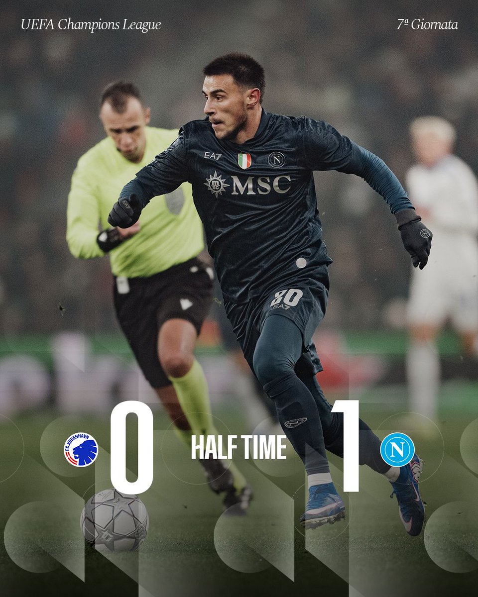 Image for the Tweet beginning: ⏸️ Fine primo tempo

#KøbenhavnNapoli 0-1