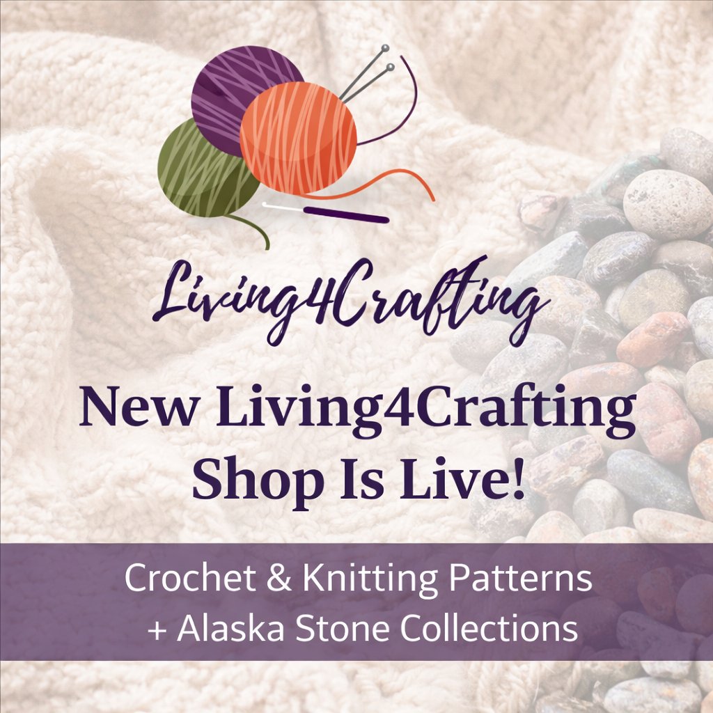 Living4Crafting's tweet photo. New Living4Crafting shop is live! 🧶✨
Crochet &amp; knitting patterns (instant PDF downloads) + hand-collected Alaska stones from Cook Inlet. Cozy making meets wild places

Shop here: https://t.co/f4RJeesXcb
#Living4Crafting #Crochet #Knitting #DigitalPatterns #ShopSmall #AlaskaMade https://t.co/l4KVxUOmVl