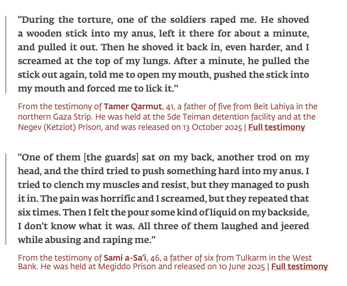 NimerSultany's tweet image. - beatings &amp;amp; electric shocks to the genitals
- forced anal penetration with objects 
- setting dogs on prisoners 
- forced stripping 
- cigarettes on prisoners' bodies
- boiling liquids on bodies 
- abuse of minors 
- sleep deprivation
- prolonged shackling
- prolonged squatting