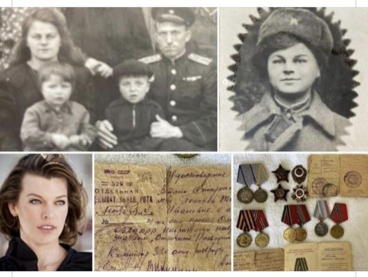 В социальных Милла Йовович разместила пост, в котором фотографии дедушек и бабушек, а так же фото  документов и наград.