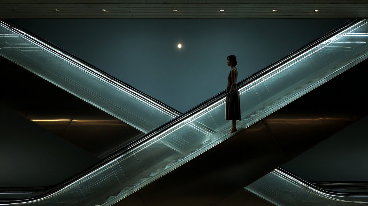 Escalator silhouette composition