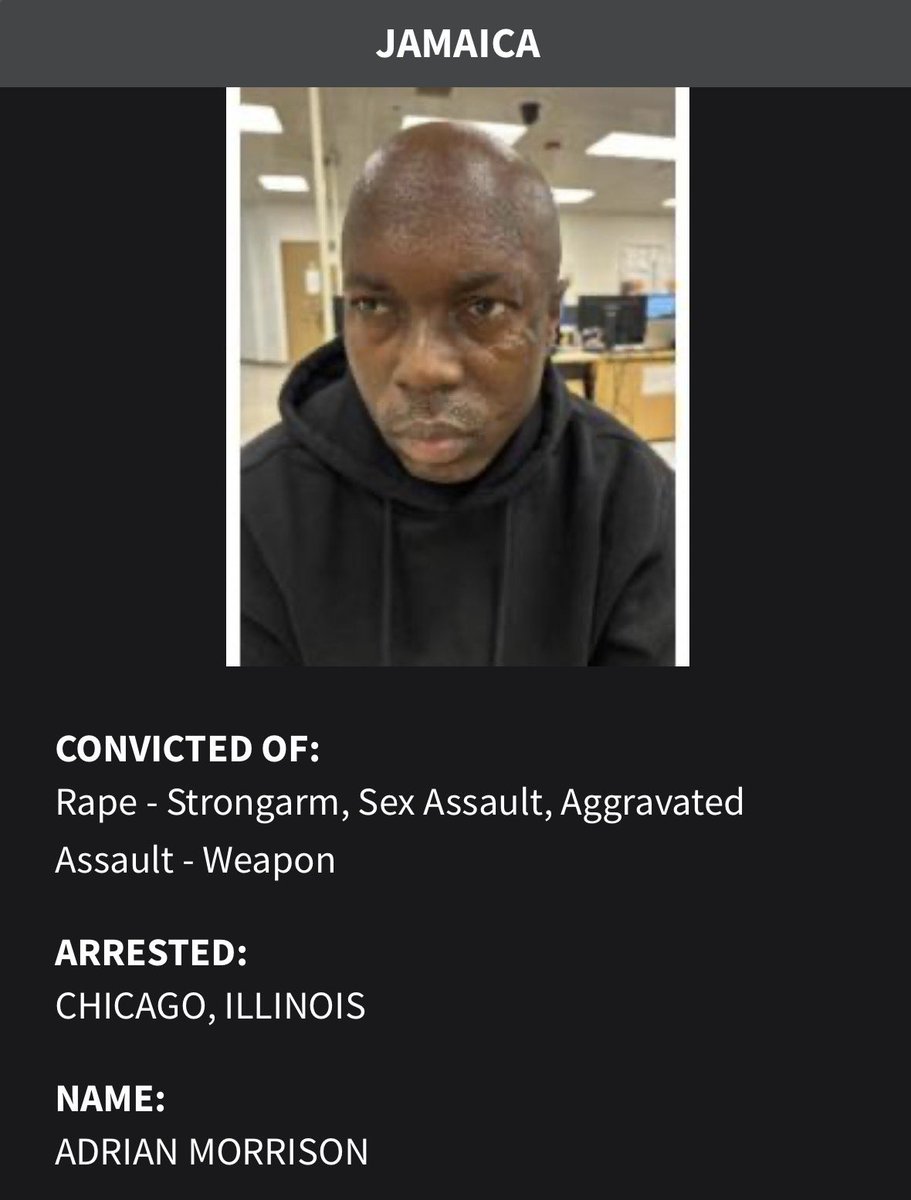 Libs_OfChicago's tweet photo. People who stand outside whistling like idiots when ICE Agents are attempting to detain ppl like Adrian Morrison should be ashamed of themselves.

This man is a dangerous sexual predator who we should all agree doesn’t deserve the privilege of living in our country.

Mayor Johnson, Governor Pritzker & their comrades will look at you dead in the eye & tell you that he deserves to be protected from ICE & deportation. They’ll say what Trump is doing is terrorizing neighborhoods while but never mention ppl like Adrian Morrison.