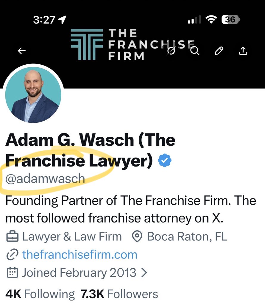 Adam Wasch | Franchise Lawyer tweet media