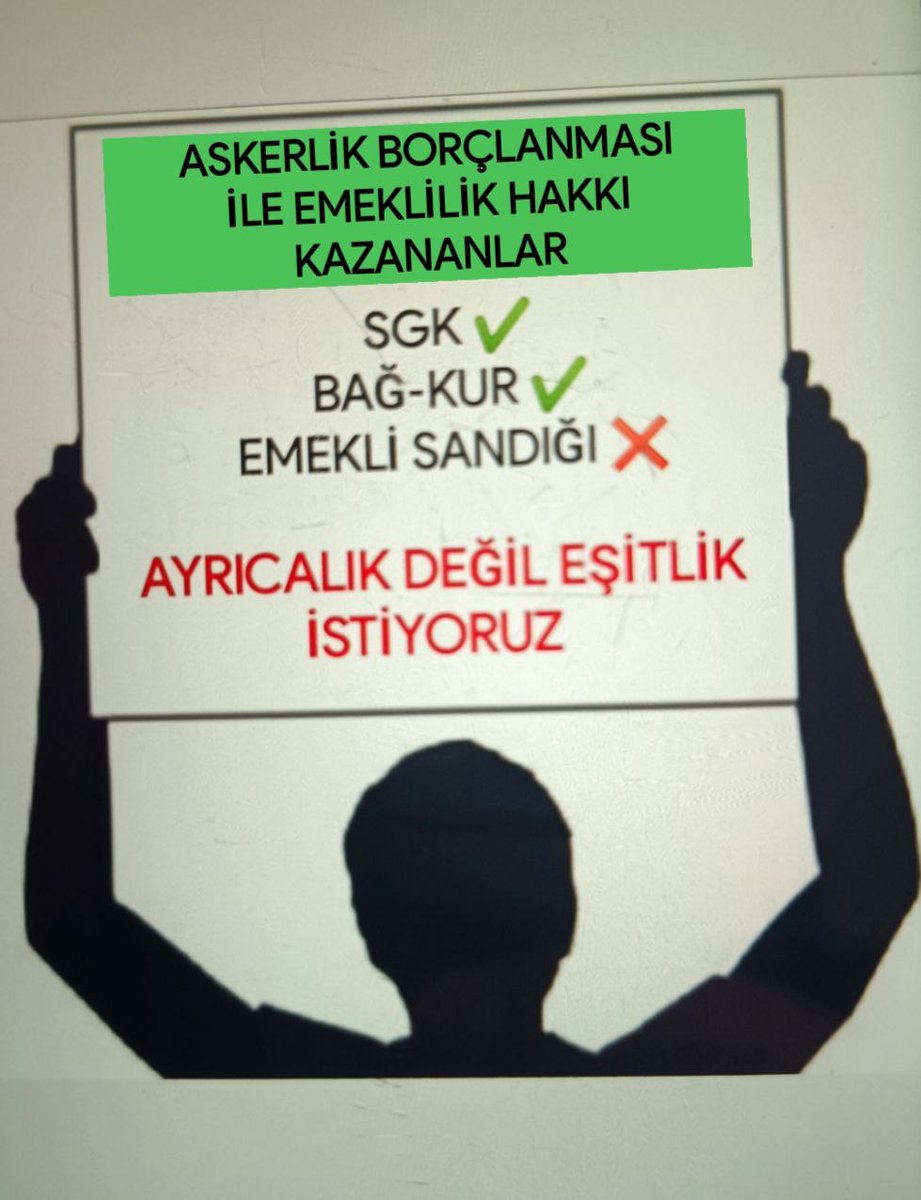 <a href="/melih_meric/">Melih Meriç</a> <a href="/y7187013/">Kadir GÜVEN</a> Sn Vekilim; Askerlik Borçlanması mağduru Asker Polis ve memurlarız

SSK'lı ve Bağ-Kur'lular Askerlik Borçlanmasıyla sigorta başlangıcını geriye çekerken biz çekemiyoruz

KDK SGKnın uygulamasının yanlış olduğunu söylediği halde SGK uygulamasına devam ediyor

Lütfen bizi unutmayın