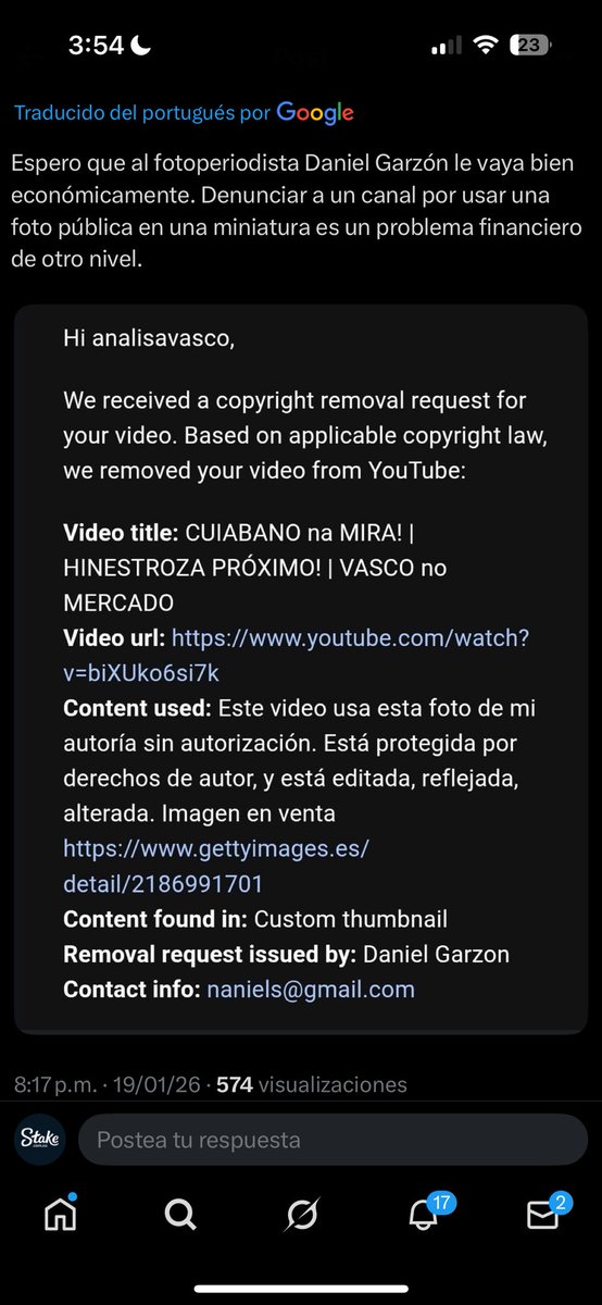 Actverdiblanca's tweet photo. Vengo a denunciar el esquema de estafa y extorsión de @danyelgphoto, quien no se cansa de exigir pagos por fotos de dominio público y perjudicar canales emergentes que ni monetizan.

Adjunto como este muerto de hambre no se cansa de bajar videos en Argentina, Colombia y Brasil. https://t.co/xyZmxIpa8p