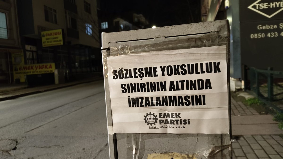 EmepGebze's tweet image. 📌Sözleşme işçilerin onayı alınmadan imzalanmasın!

📌 İnsanca yaşayacak ücret, vergide adalet istiyoruz!

📌 Sözleşme yoksulluk sınırının altında imzalanmasın!

#MESS #Sözleşme #Metal