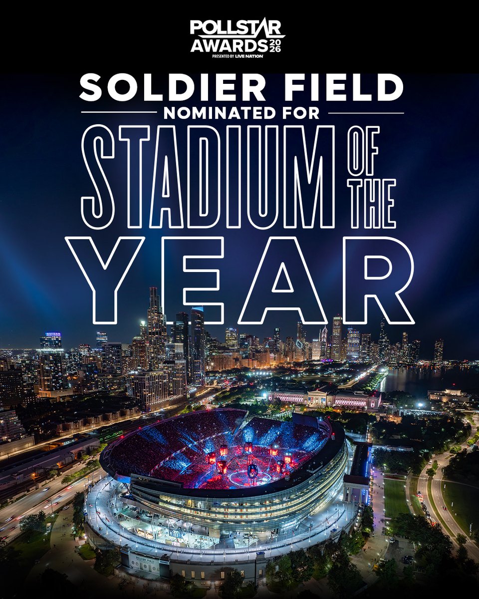 Soldier Field is honored to be nominated for Stadium of the Year by <a href="/Pollstar/">Pollstar</a> 🎉

Voting is open now for Pollstar subscribers. 

🔗: bit.ly/4pKB7ap