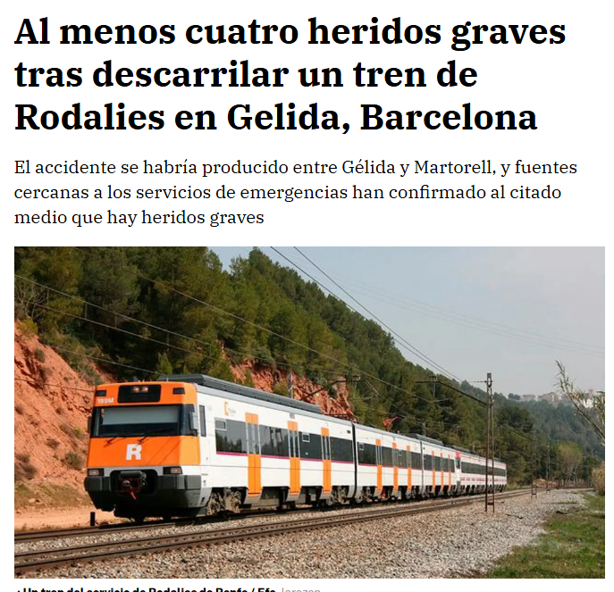 r4_hater's tweet photo. XDDDD, que está pasando con los trenes, ahora se descarrila el tren de la R4, la línea de tren que llevo sufriendo casi 5 años, en teoria descarrila pq un muro ha caido a la via, pero que lleven mas de 5 años con una puta mierda de servicio por obras interminables lo dice todo https://t.co/khySONxYN9
