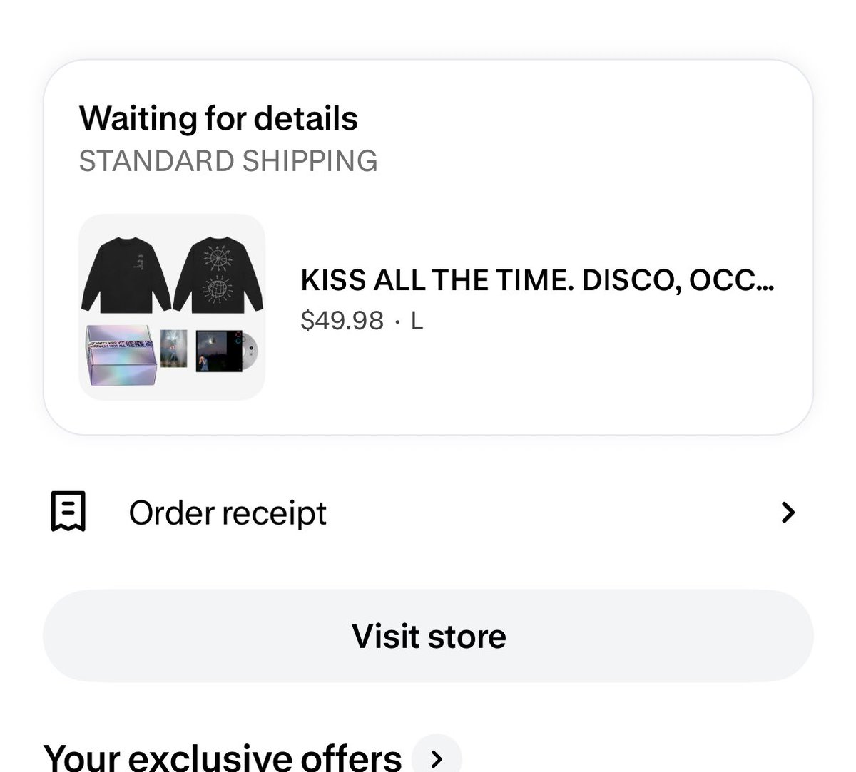 STR8NOGAY's tweet photo. i purposely didnt buy the cd box set cause i bought the tshirt cd set and couldn’t justify two cds …. however ….. a photo card and a long sleeve will unfortunately do it for me every time https://t.co/YpJOPN9I2b