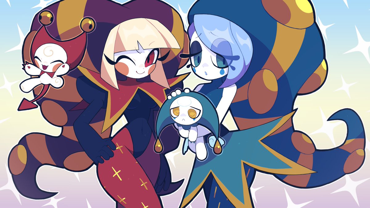 torashee's tweet image. clown sisters ❤️💙