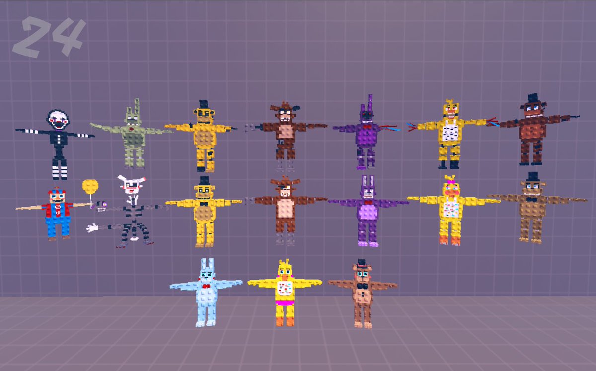 Z4rcu's tweet photo. Quick peak of some fnaf models i made the other day👀

📩DM now to get your own!  #Roblox | #RobloxDev | #Modelling | #FNAF https://t.co/Y6lXFprtxv