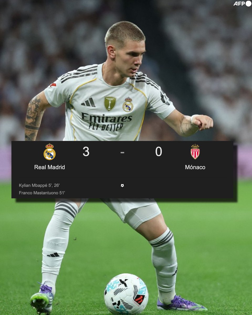 ¡¡MASTANTUONO!! ¡¡FRANCO FIRMÓ LA ANOTACIÓN DE LA GOLEADA!! ¡¡DEFINIÓ DE PRIMERA INTENCIÓN!! ¡¡ASISTENCIA DE VINICIUS JÚNIOR!! ¡¡REAL MADRID 3-0 AS MÓNACO!!
