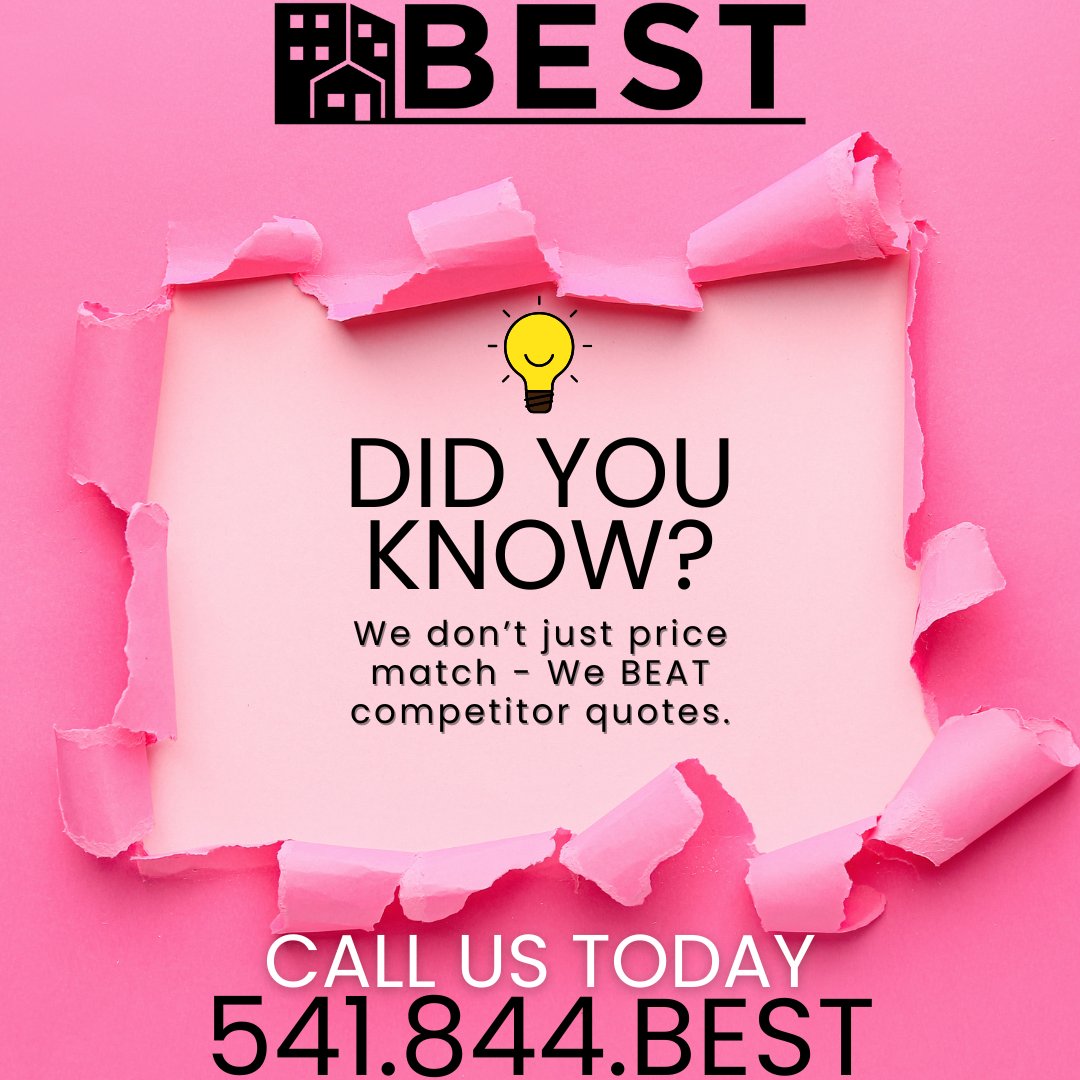 BESTRoofingOR's tweet image. Found a lower quote? 💡
WE'LL BEAT IT.
Get top quality roofing at the best price. Guaranteed. 
 #BestRoofing #QualityRoofing #LocalRoofers #PriceBeat