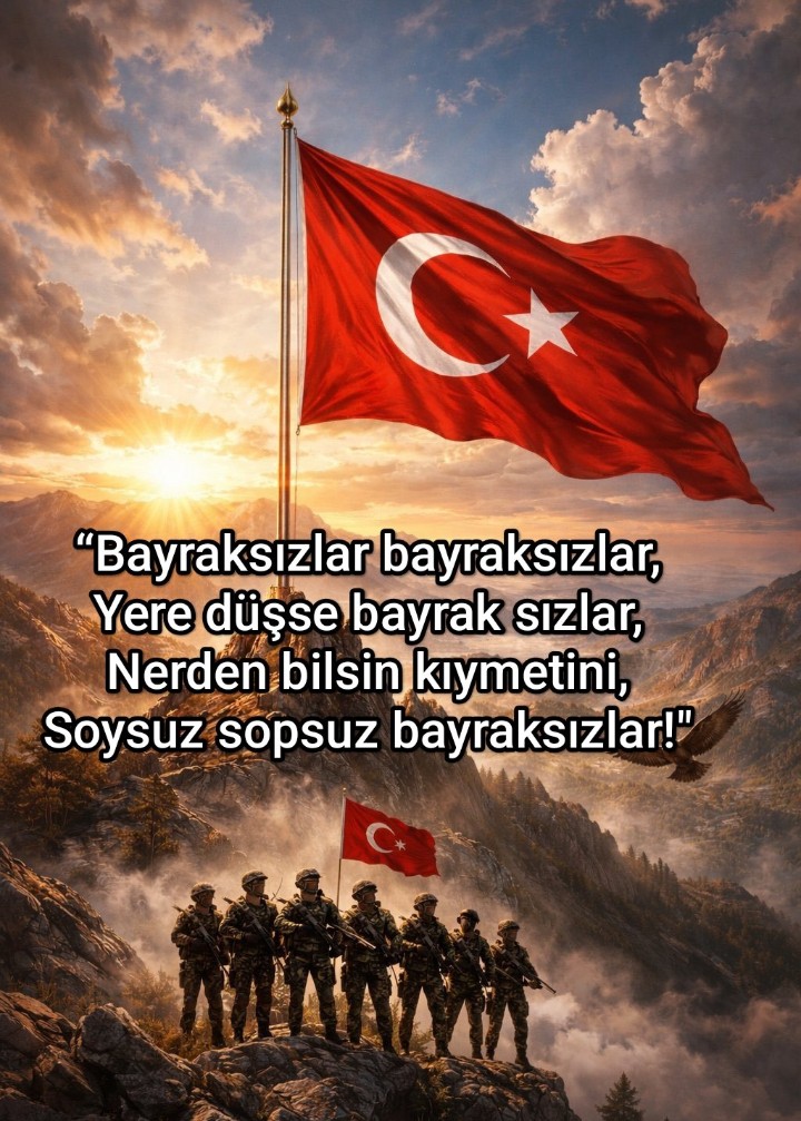 Ezan dinmez, bayrak inmez, şehitler ölmeeez, ölmez.