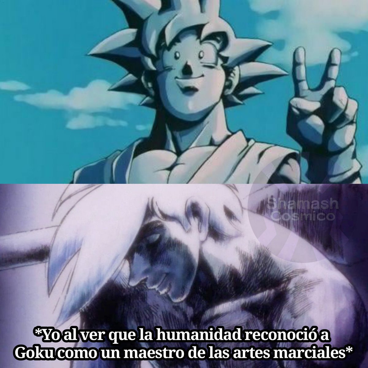 Al final de Dragon Ball GT le hicieron una estatua a Goku.

Quien supo ser el hombre más fuerte del mundo.

Conmovedor.