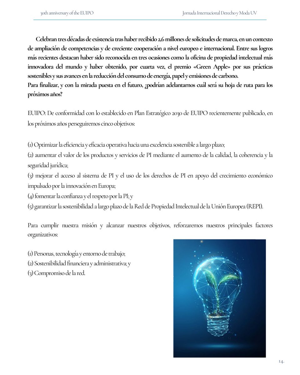 DerechoyModaUV's tweet photo. Compartimos una entrevista realizada a la #EUIPO, la Oficina de IP más innovadora del mundo.

Por Guillermo Palao y Araceli Casamayor De Blas, Dirección Académica de la @DerechoyModaUV https://t.co/mTW4wmRAXD
