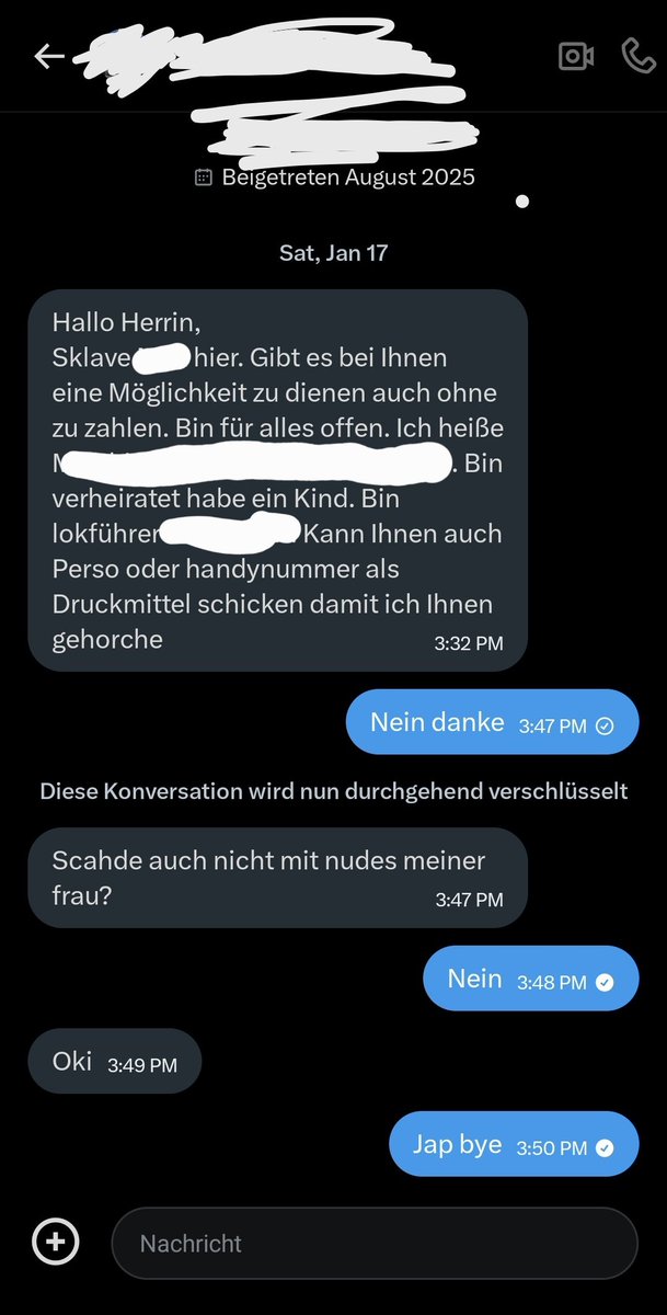 Er will seine frau gegen mich Eintauschen und mit nudes von ihr bezahlen🤣 

#findom #findomgoddes #femdom #herrin #mistress