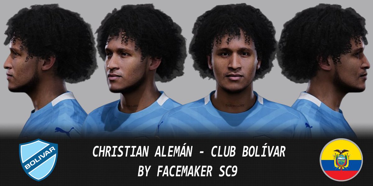 SanderX_19's tweet photo. Christian Alemán - Bolívar | Face PES 2021 PC  

#eFootball #PES2020 #PES2021 #DREAMPATCH #VIRTUARED @Bolivar_Oficial #FootballLife26 #FootballLife2025 #ChristianAlemán #Bolívar 

Link: https://t.co/9AbNpu69zw https://t.co/nYBWszShWZ