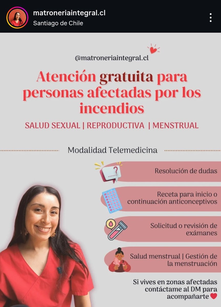 Telemedicina de matrona a personas afectadas por el incendio.
#incendiosforestales