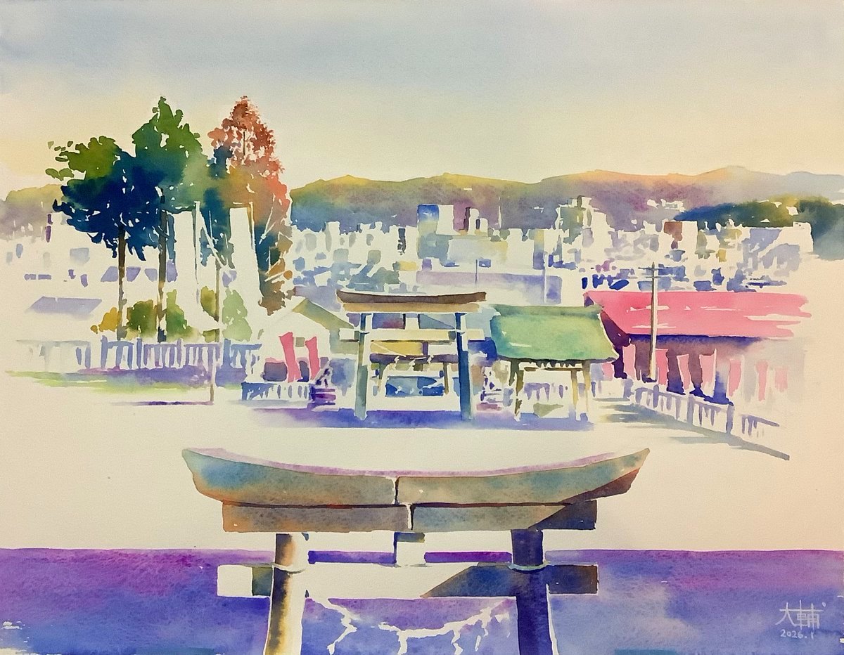 神様の風景 オリオン アクリルデネブ紙細目F6 ターナー透明水彩