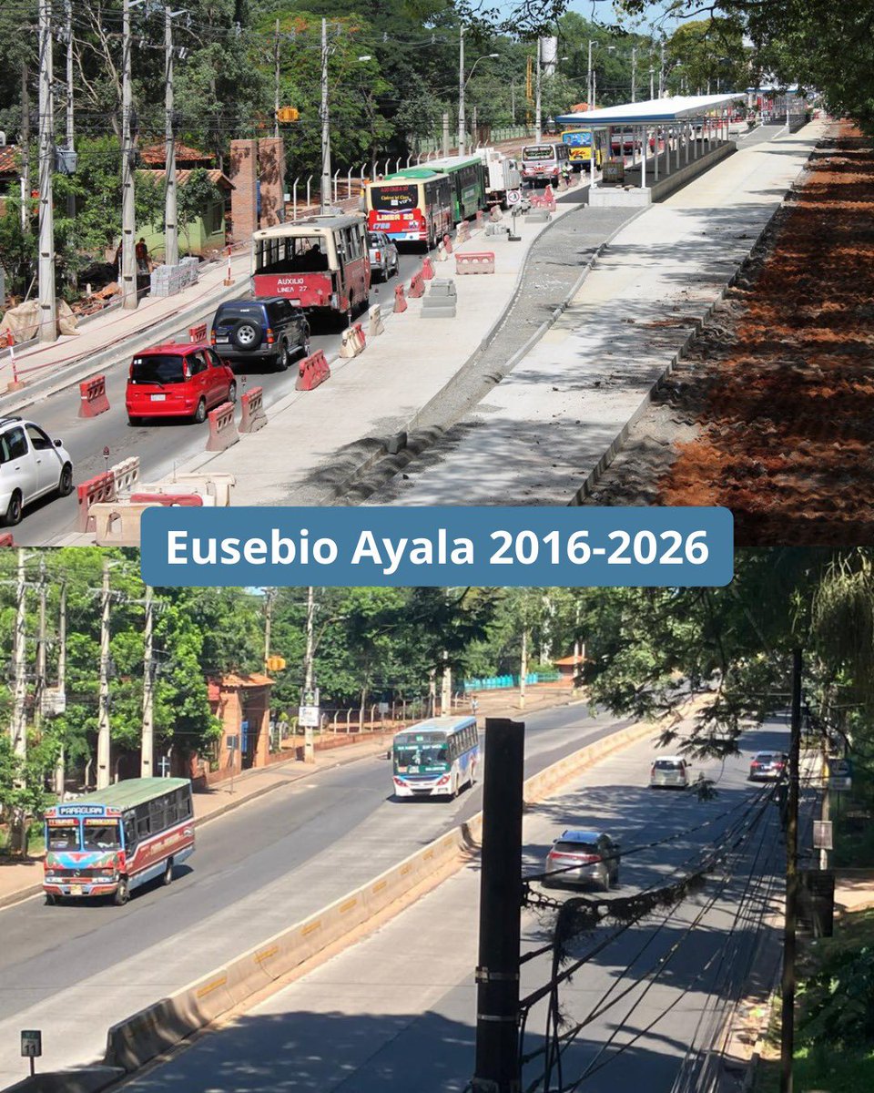 pablocallizob's tweet image. En 2016 iniciaba la obra del Metrobus. Luego fue demolido por el MOPC durante el gobierno de Mario Abdo Benítez. Hoy la Av. Eusebio Ayala está cada vez peor.
¿Avance o retroceso?