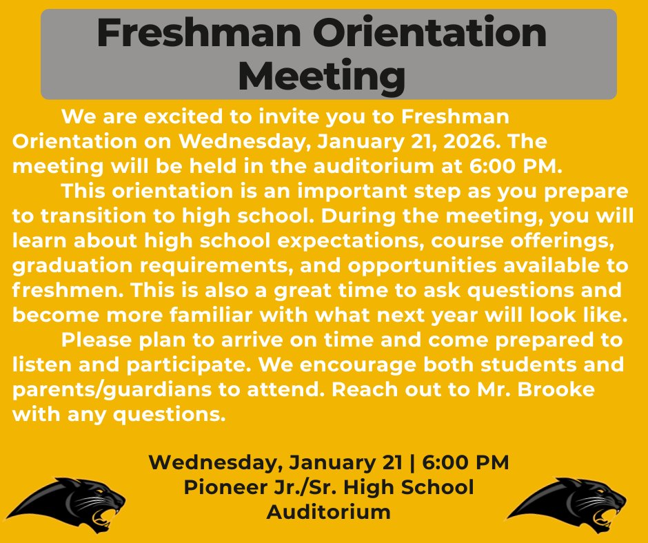 There are 2 exciting opportunities tomorrow night - 1 for this year's Senior class and the second is for this year's 8th grade class.  Click on pictures for more information!