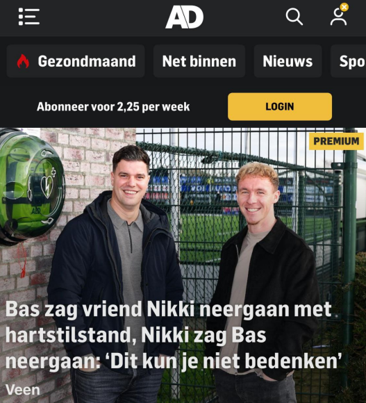 Miss_Royal73's tweet image. De twee vrienden Bas en Nikki krijgen beiden een #hartstilstand en zijn gered met een #AED. 🫀

Nou, iedereen zal er inmiddels wel aan gewend zijn dat jonge mensen #plots neervallen met hartklachten? 🤔

ad.nl/binnenland/eer…