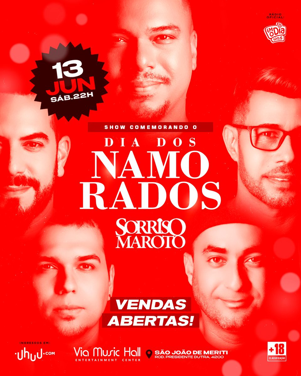 viamusichall's tweet photo. ❤️ VENDAS ABERTAS: A SEMANA DOS NAMORADOS MAIS APAIXONANTE DO RIO!
O que seria do amor sem a trilha sonora do SORRISO MAROTO? 🎤✨

📅 SÁBADO, 13 DE JUNHO | 22h 
📍 VIA MUSIC HALL (Única Apresentação!)

👉 COMPRE AGORA: https://t.co/cbrxN9Q93C https://t.co/vKnCzj0uVb