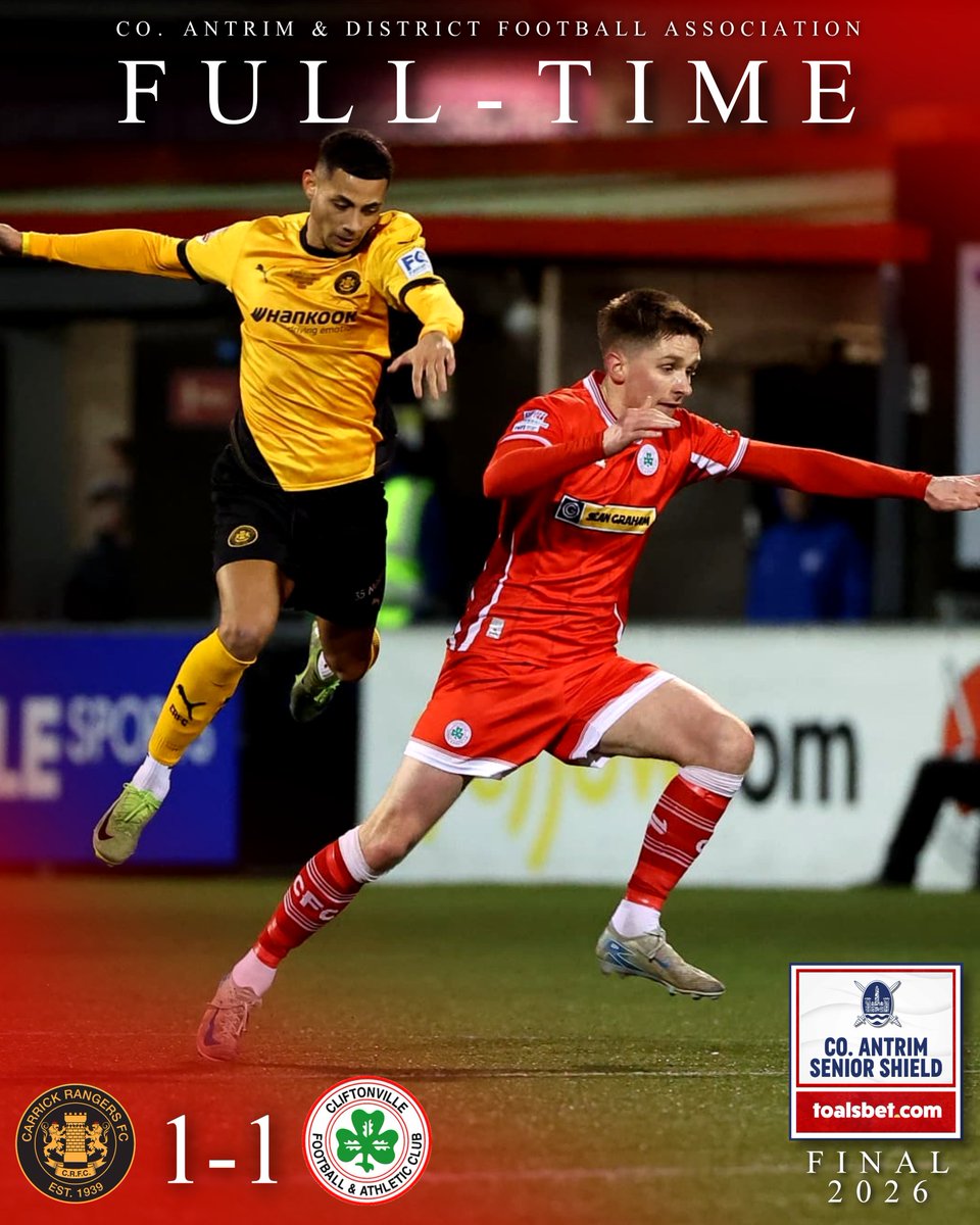 𝗙𝗨𝗟𝗟-𝗧𝗜𝗠𝗘

The ToalsBet.com Senior Shield Final will be decided by Penalties.