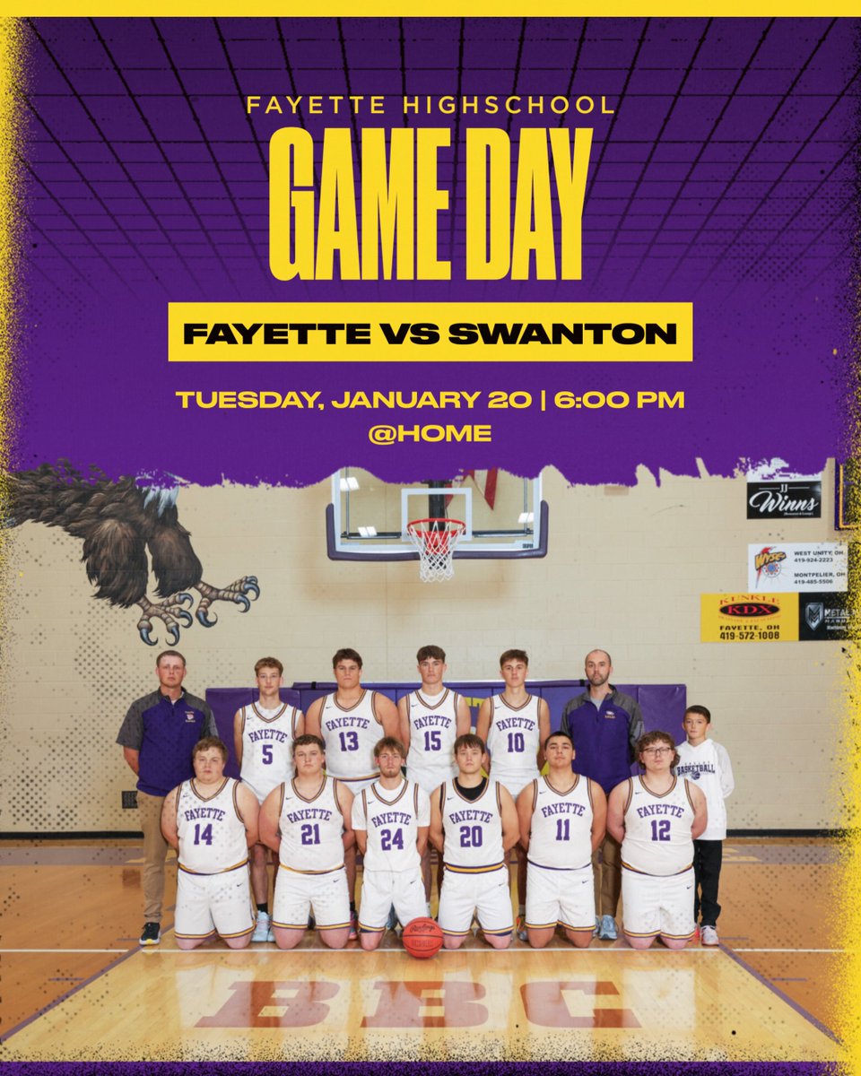 Come Support the Jv and varsity boys taking on Swanton at home tonight!