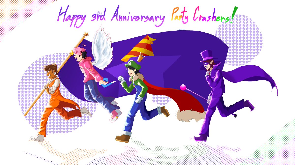 Alumirare_'s tweet image. LATE BECAUSE OF SCOUTS CAMP AAGHHH
HAPPY 3RD ANNIVERSARY PARTY CRASHERS!!

#partycrashersyt #partycrashersfanart