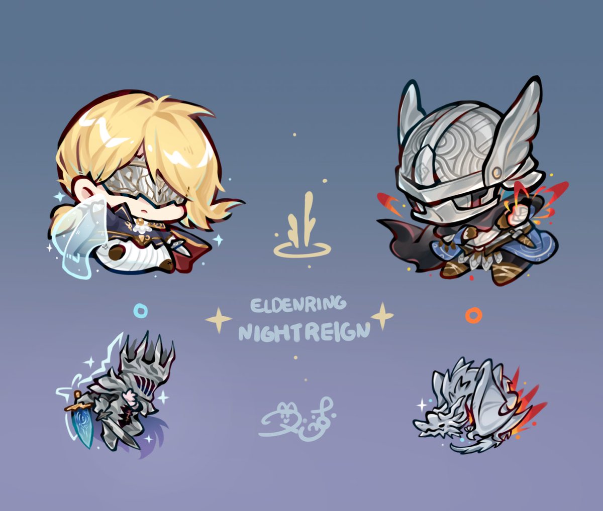 女爵&amp;追蹤者！兄妹黨
布德奇冥畫的很開心

 #ELDENRING #NIGHTREIGN
#黑夜君臨