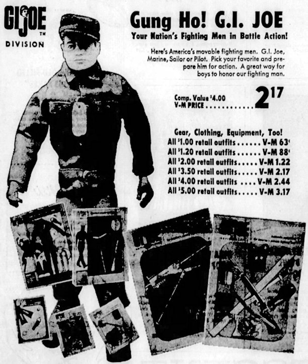 FFFGIJoe's tweet image. Part of a newspaper ad from Valu-Mart in the Spokane Chronicle, published 60 years ago today!
#GIJoe