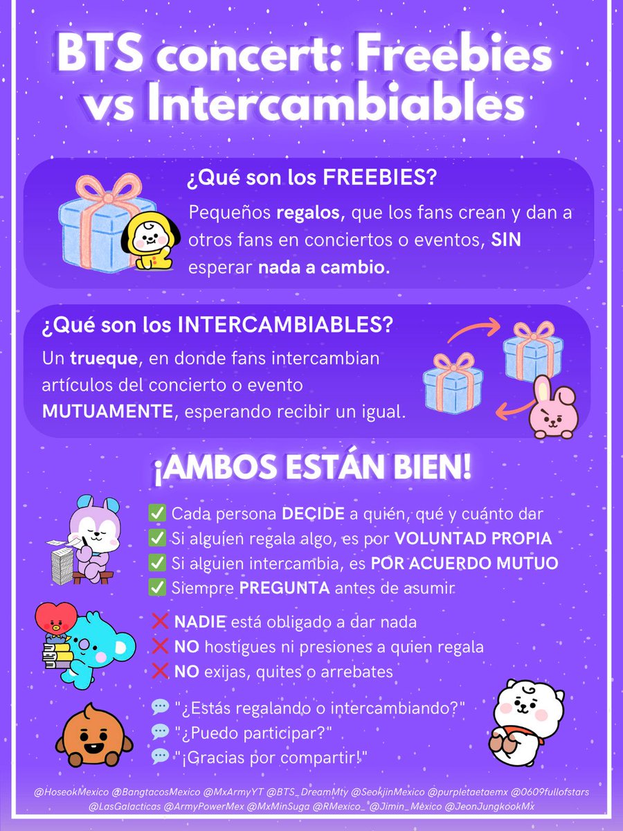 BangtacosMexico's tweet image. ⚠️ ARMY MX | ANUNCIO ‼️

Esta tradición es para compartir recuerdos y hacer la experiencia más divertida. 💜✨

#BTSARMY #ARMYMEXICO #ARIRANG #BTSARIRANG #BTScomback2026 #BTSISCOMING #OccesaAnunciaPreciosBTS #OccesaArmyQuierePrecios