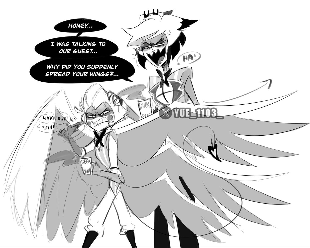 Jealous boyfriend 🐥 !! 

#radioapple #alastor #lucifer #hazbinhotel #bambilu